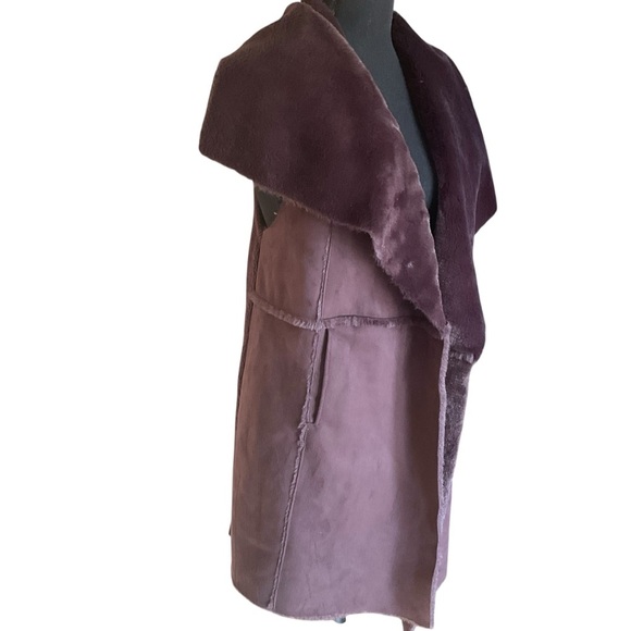 Fever Faux Fur Knit Sweater Vest Brown Medium - Picture 2 of 10